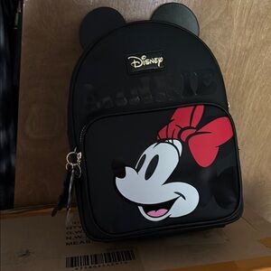 Disney Black Backpack with Red Minnie Mouse Bow